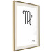 Wall Poster Virgo - simple black and white composition with zodiac sign and text 117066 additionalThumb 2