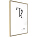 Wall Poster Virgo - simple black and white composition with zodiac sign and text 117066 additionalThumb 6