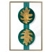 Wall Poster Green Wealth - emerald elements and golden leaves on white 117566 additionalThumb 16