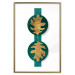 Wall Poster Green Wealth - emerald elements and golden leaves on white 117566 additionalThumb 14