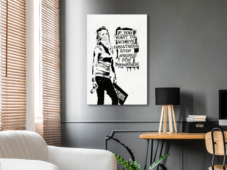 Canvas Art Print Girl with Graffiti (1 Part) Vertical 119166 additionalImage 3