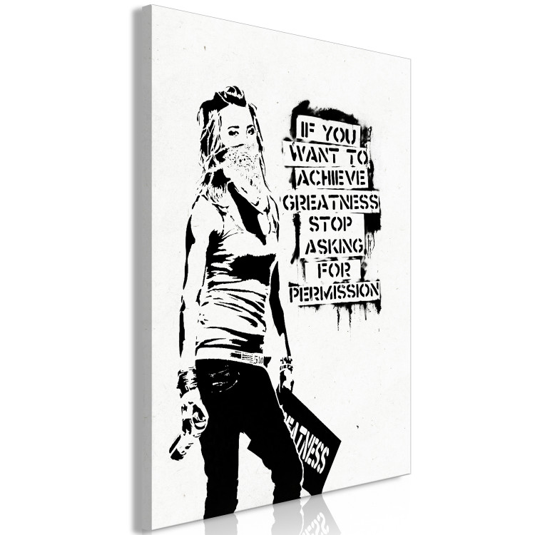 Canvas Art Print Girl with Graffiti (1 Part) Vertical 119166 additionalImage 2