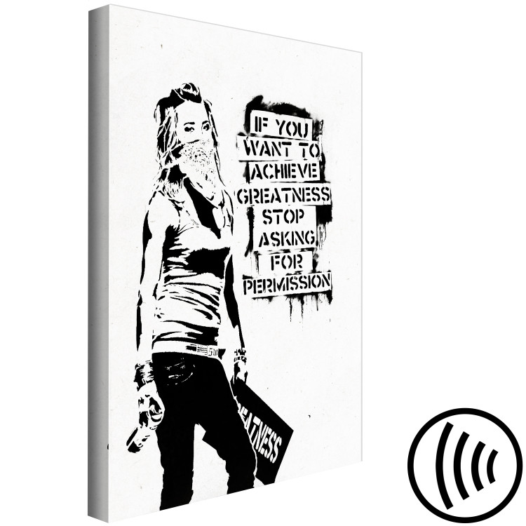 Canvas Art Print Girl with Graffiti (1 Part) Vertical 119166 additionalImage 6