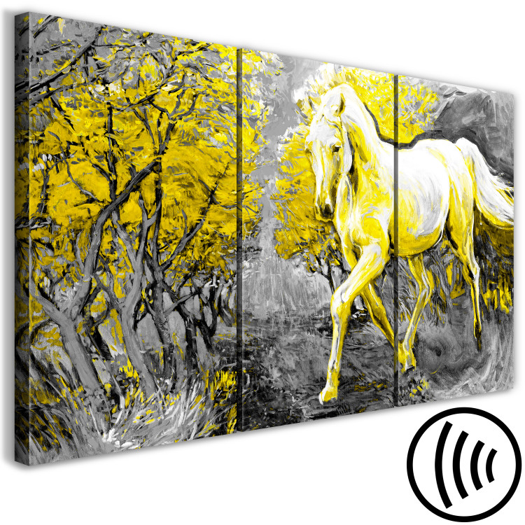 Canvas Print Horse in Forest Landscape (3-part) - Animal Amidst Colorful Trees 123066 additionalImage 6