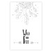 Poster Wild and Free - black and white hanging feathers above English texts 123366