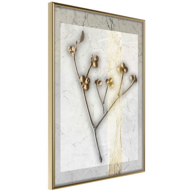 Poster Golden Mistletoe - abstract plant covered in gold on marble background 124966 additionalImage 12