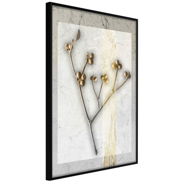 Poster Golden Mistletoe - abstract plant covered in gold on marble background 124966 additionalImage 10