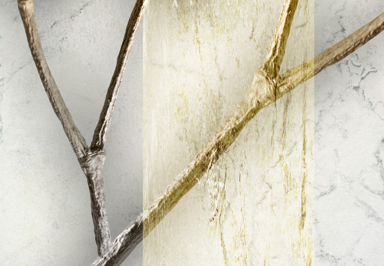 Poster Golden Mistletoe - abstract plant covered in gold on marble background 124966 additionalImage 8