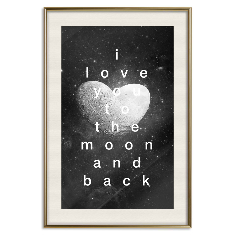 Wall Poster Moonlit Heart - white English text on a cosmic background 125266 additionalImage 19