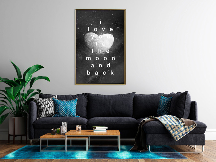 Wall Poster Moonlit Heart - white English text on a cosmic background 125266 additionalImage 5