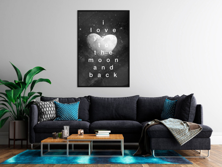 Wall Poster Moonlit Heart - white English text on a cosmic background 125266 additionalImage 5