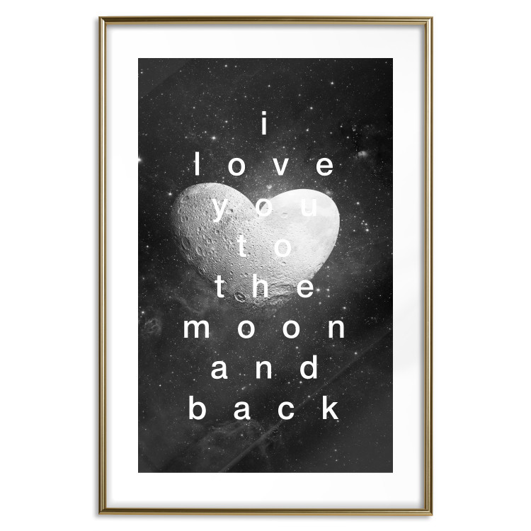 Wall Poster Moonlit Heart - white English text on a cosmic background 125266 additionalImage 16