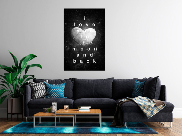 Wall Poster Moonlit Heart - white English text on a cosmic background 125266 additionalImage 23