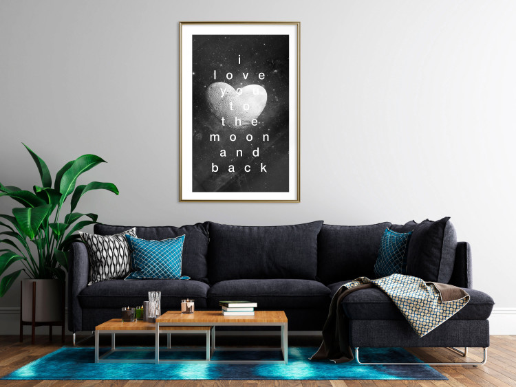 Wall Poster Moonlit Heart - white English text on a cosmic background 125266 additionalImage 13