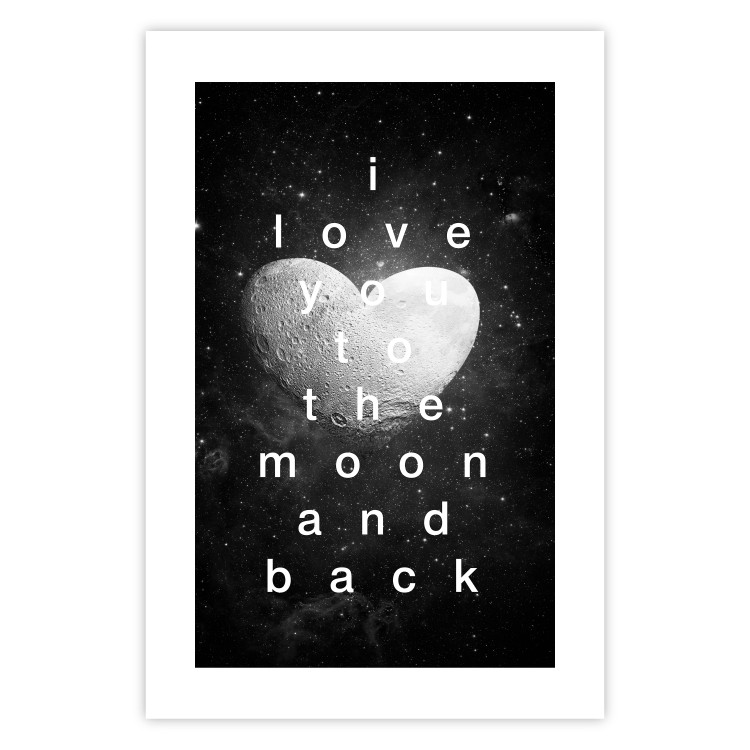 Wall Poster Moonlit Heart - white English text on a cosmic background 125266 additionalImage 25