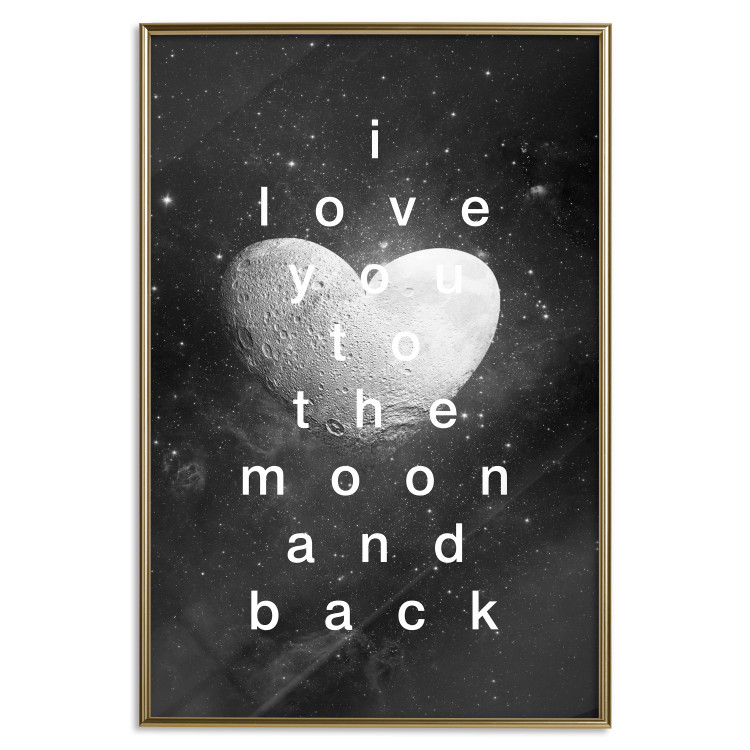 Wall Poster Moonlit Heart - white English text on a cosmic background 125266 additionalImage 20