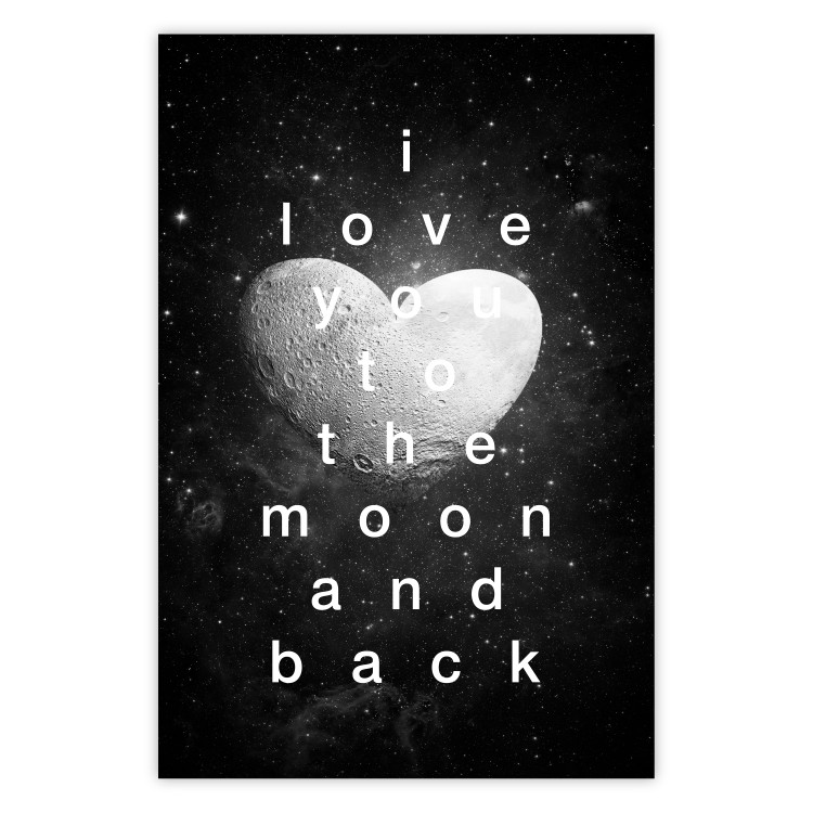 Wall Poster Moonlit Heart - white English text on a cosmic background 125266