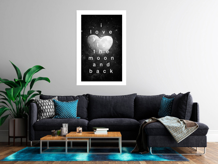 Wall Poster Moonlit Heart - white English text on a cosmic background 125266 additionalImage 2