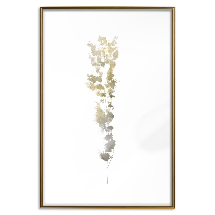 Poster Golden Branch - golden-gray plant on a contrasting white background 125366 additionalImage 14