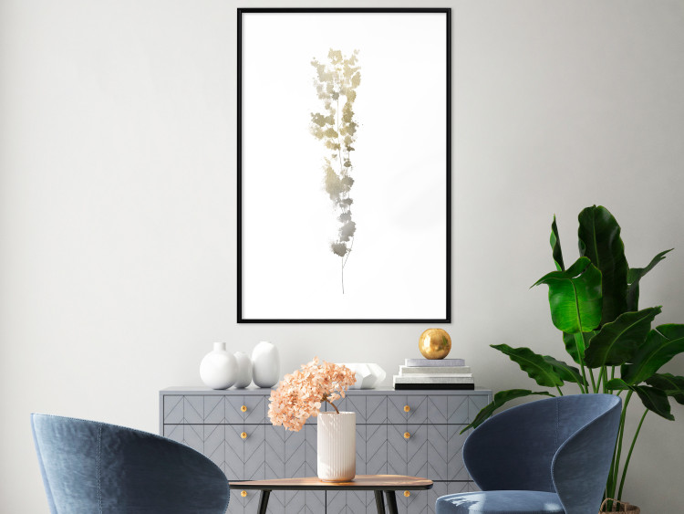 Poster Golden Branch - golden-gray plant on a contrasting white background 125366 additionalImage 6