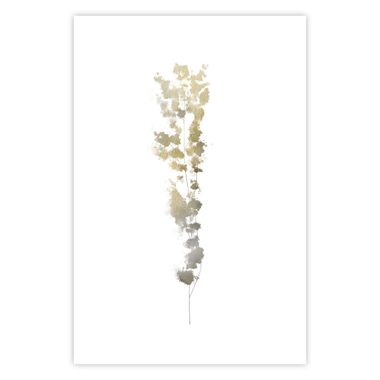 Poster Golden Branch - golden-gray plant on a contrasting white background 125366 additionalImage 26