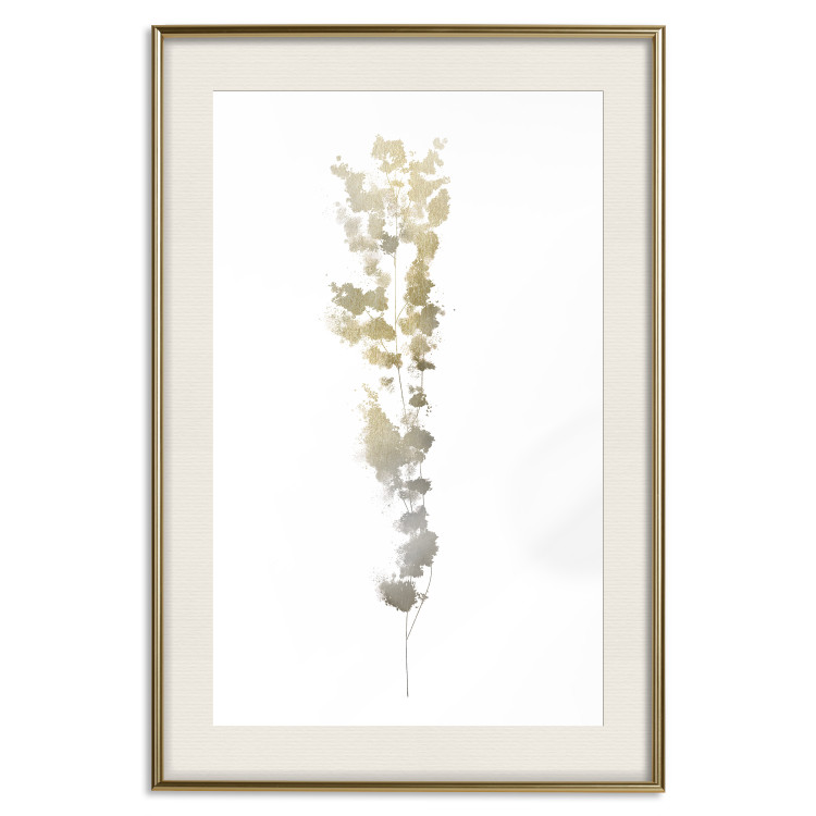 Poster Golden Branch - golden-gray plant on a contrasting white background 125366 additionalImage 20