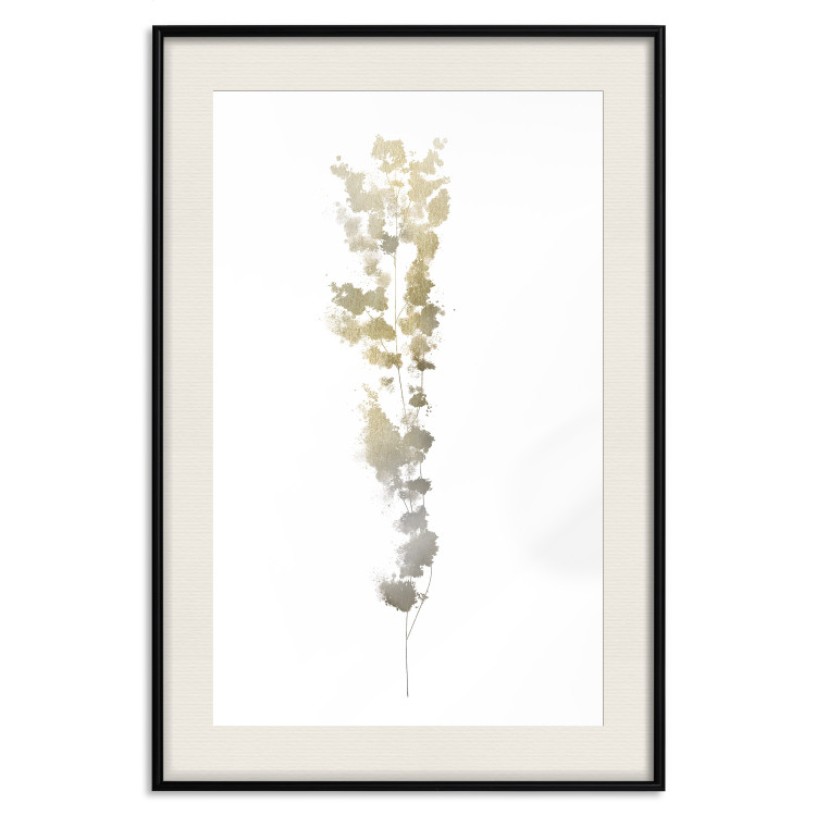 Poster Golden Branch - golden-gray plant on a contrasting white background 125366 additionalImage 19