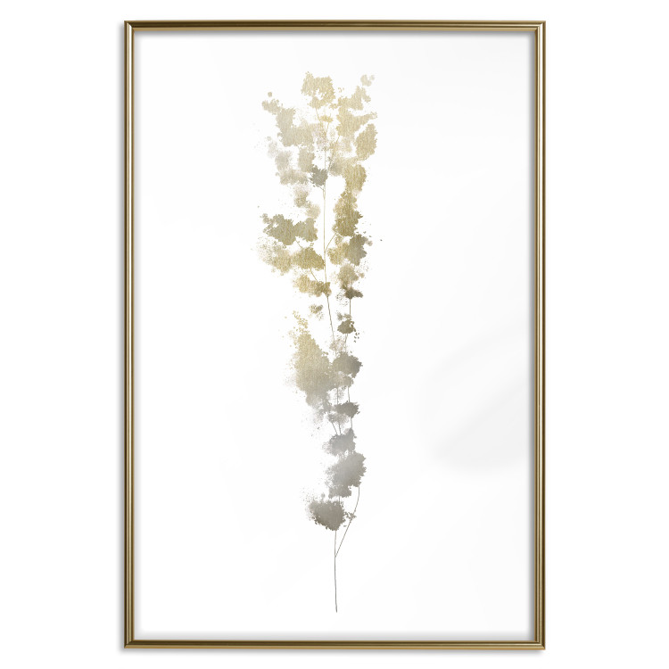 Poster Golden Branch - golden-gray plant on a contrasting white background 125366 additionalImage 27