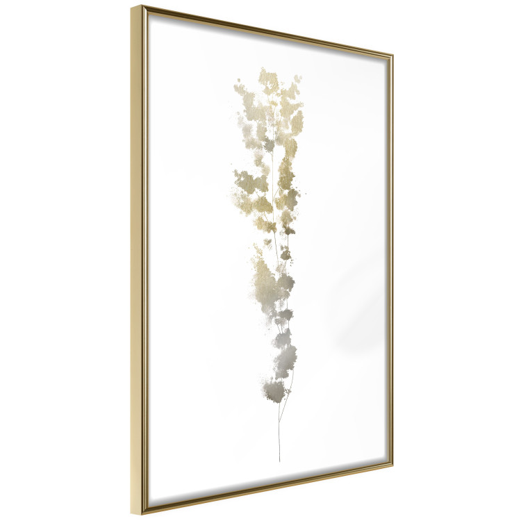 Poster Golden Branch - golden-gray plant on a contrasting white background 125366 additionalImage 14