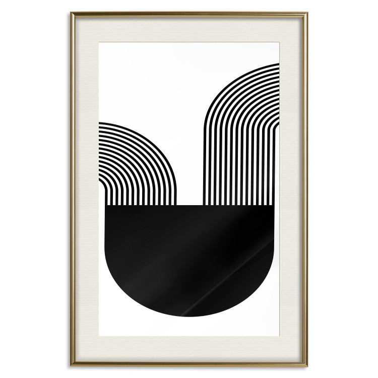 Poster Opera - abstract black figure with multiple lines on a white background 125666 additionalImage 19