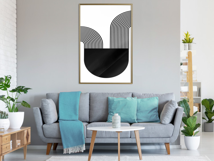 Poster Opera - abstract black figure with multiple lines on a white background 125666 additionalImage 7