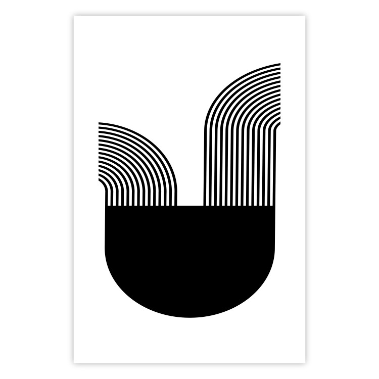 Poster Opera - abstract black figure with multiple lines on a white background 125666 additionalImage 19