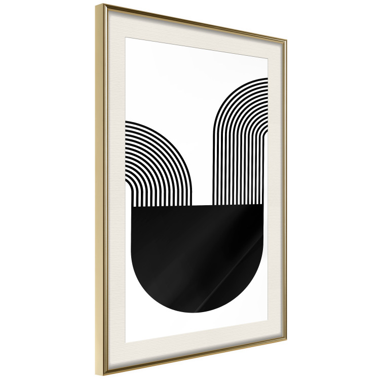 Poster Opera - abstract black figure with multiple lines on a white background 125666 additionalImage 2