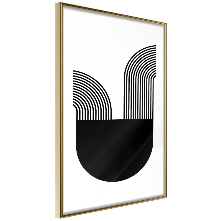 Poster Opera - abstract black figure with multiple lines on a white background 125666 additionalImage 8