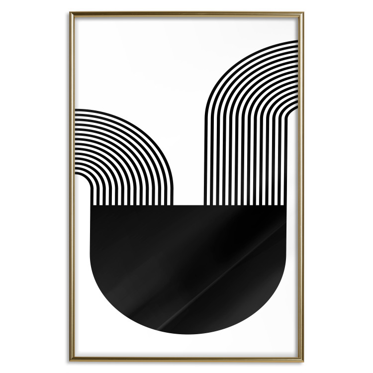 Poster Opera - abstract black figure with multiple lines on a white background 125666 additionalImage 20