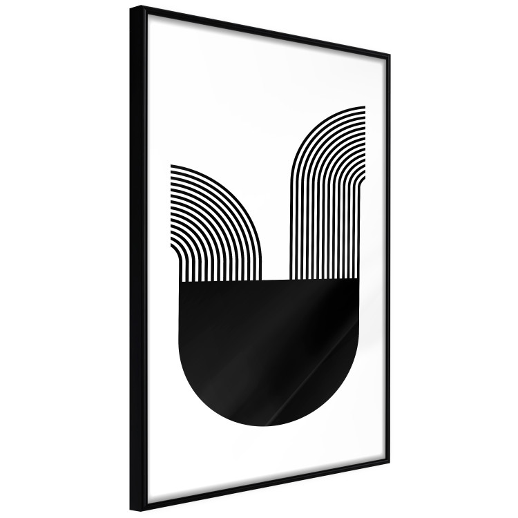 Poster Opera - abstract black figure with multiple lines on a white background 125666 additionalImage 13