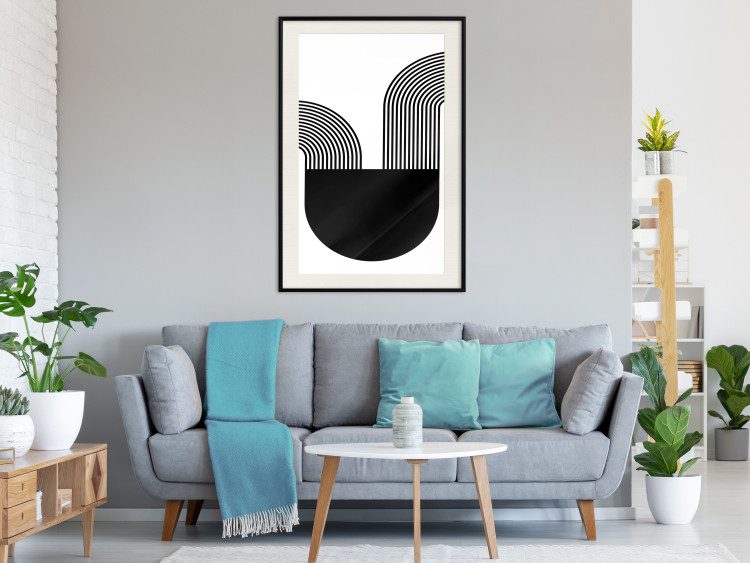 Poster Opera - abstract black figure with multiple lines on a white background 125666 additionalImage 22