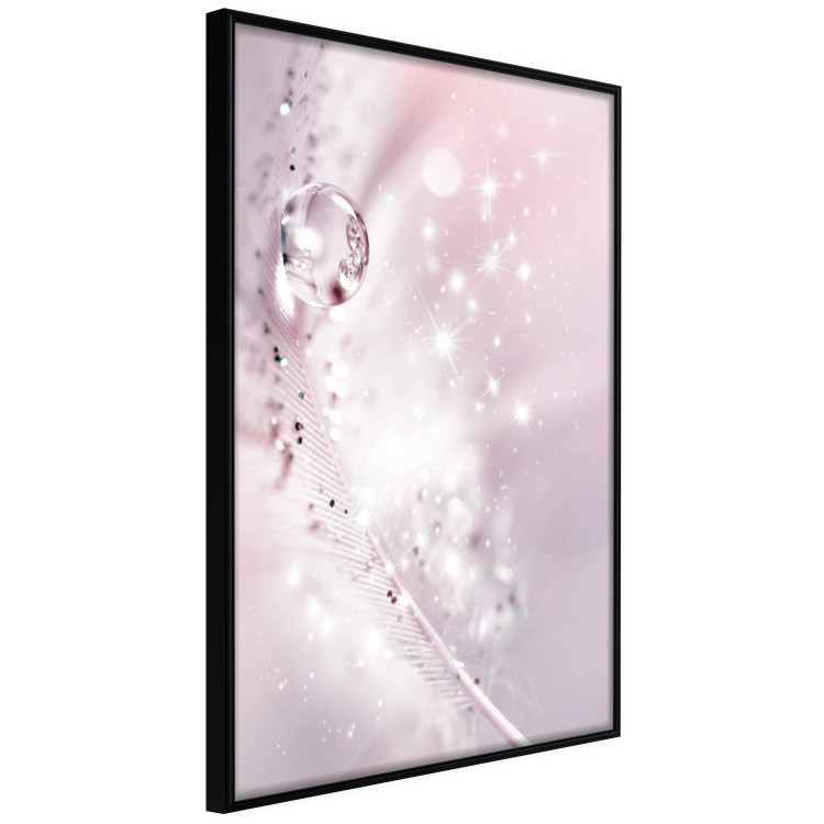 Poster Shining Feather - feather with a water droplet in a pink abstract glow 125866 additionalImage 2
