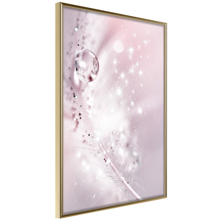 Poster Shining Feather - feather with a water droplet in a pink abstract glow 125866 additionalImage 3