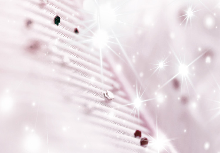 Poster Shining Feather - feather with a water droplet in a pink abstract glow 125866 additionalImage 6