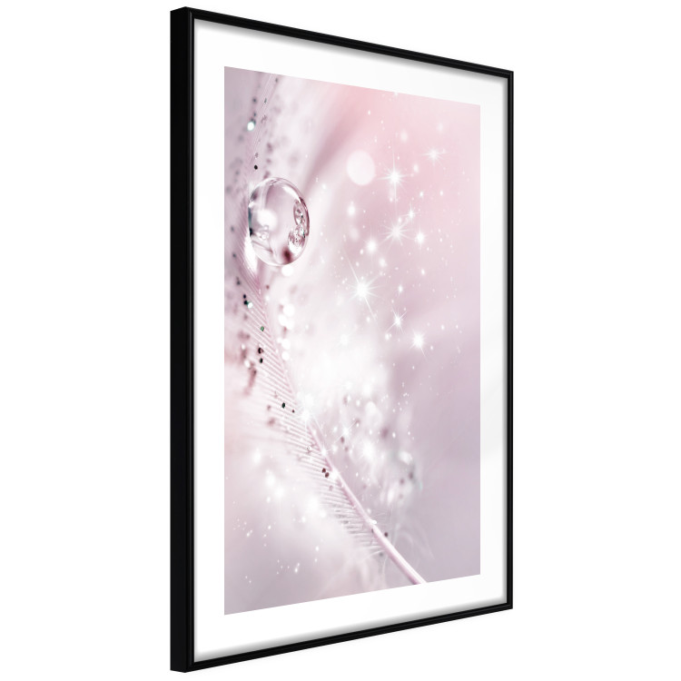 Poster Shining Feather - feather with a water droplet in a pink abstract glow 125866 additionalImage 12