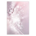 Poster Shining Feather - feather with a water droplet in a pink abstract glow 125866