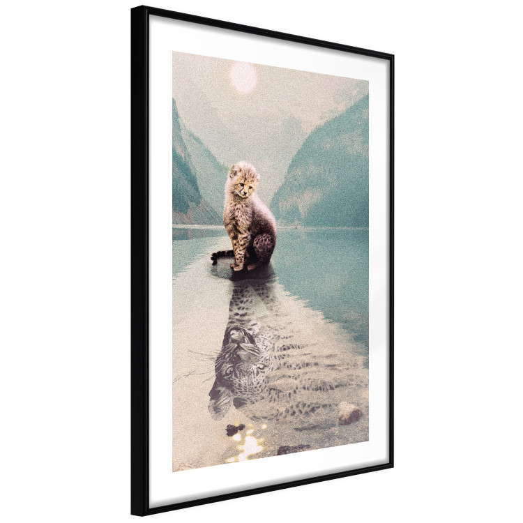 Wall Poster Longing - landscape of a young tiger seeing adulthood in reflection 126866 additionalImage 8