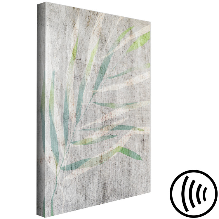 Canvas Chamedorea (1-part) vertical - rustic leaves on a gray background 127466 additionalImage 6