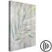Canvas Chamedorea (1-part) vertical - rustic leaves on a gray background 127466 additionalThumb 6