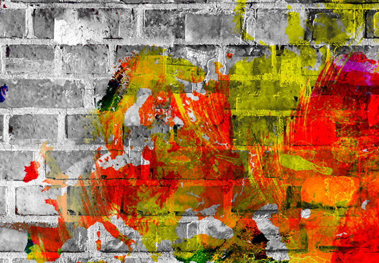 Canvas World of Bricks (1-part) wide - colorful abstraction of the world map 128066 additionalImage 5