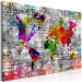 Canvas World of Bricks (1-part) wide - colorful abstraction of the world map 128066 additionalThumb 2