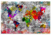 Canvas World of Bricks (1-part) wide - colorful abstraction of the world map 128066