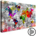 Canvas World of Bricks (1-part) wide - colorful abstraction of the world map 128066 additionalThumb 6