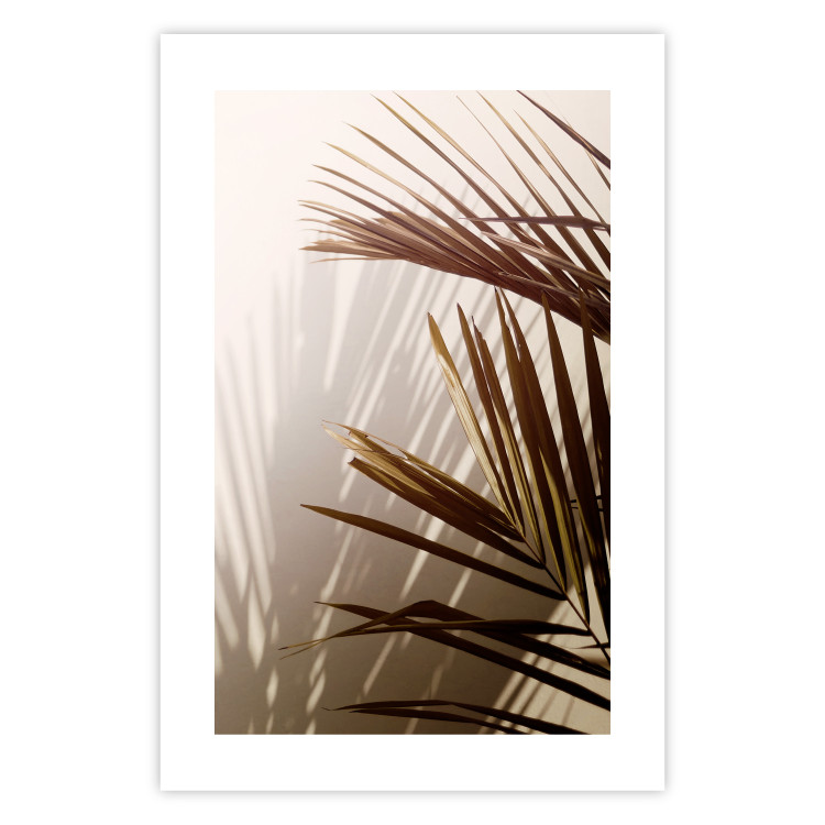 Poster Rhythmic Tones: Sepia - summer composition with tropical palm leaves 129466 additionalImage 25